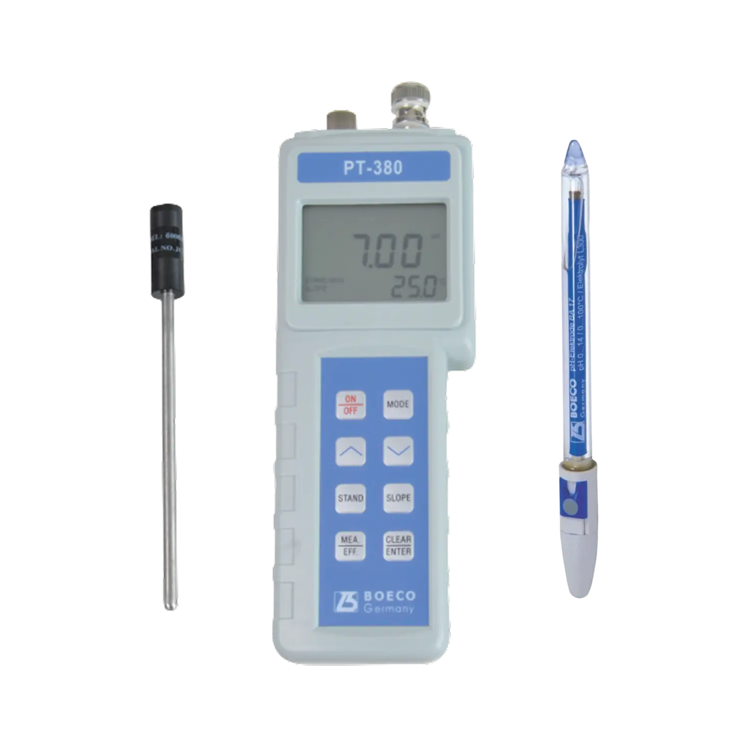 pHmetro Portátil Modelo PT-380 Con electrodo en vidrio Boeco