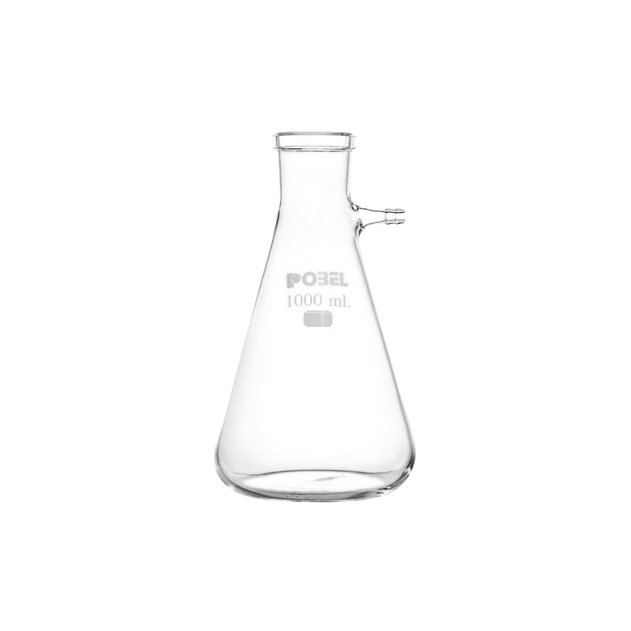 Matraz Erlenmeyer Kitasato para Vacío 250 mL de Vidrio Borosilicato 3.3 Pobel