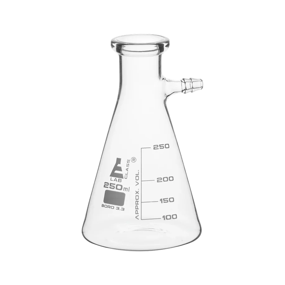 Matraz Erlenmeyer Kitasato para Vacío 250 mL de Vidrio Borosilicato 3.3 Eisco