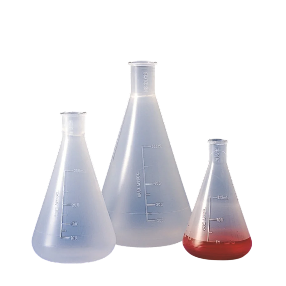 Matraz Erlenmeyer Plástico PP Boca Angosta Graduado Autoclavable Kartell