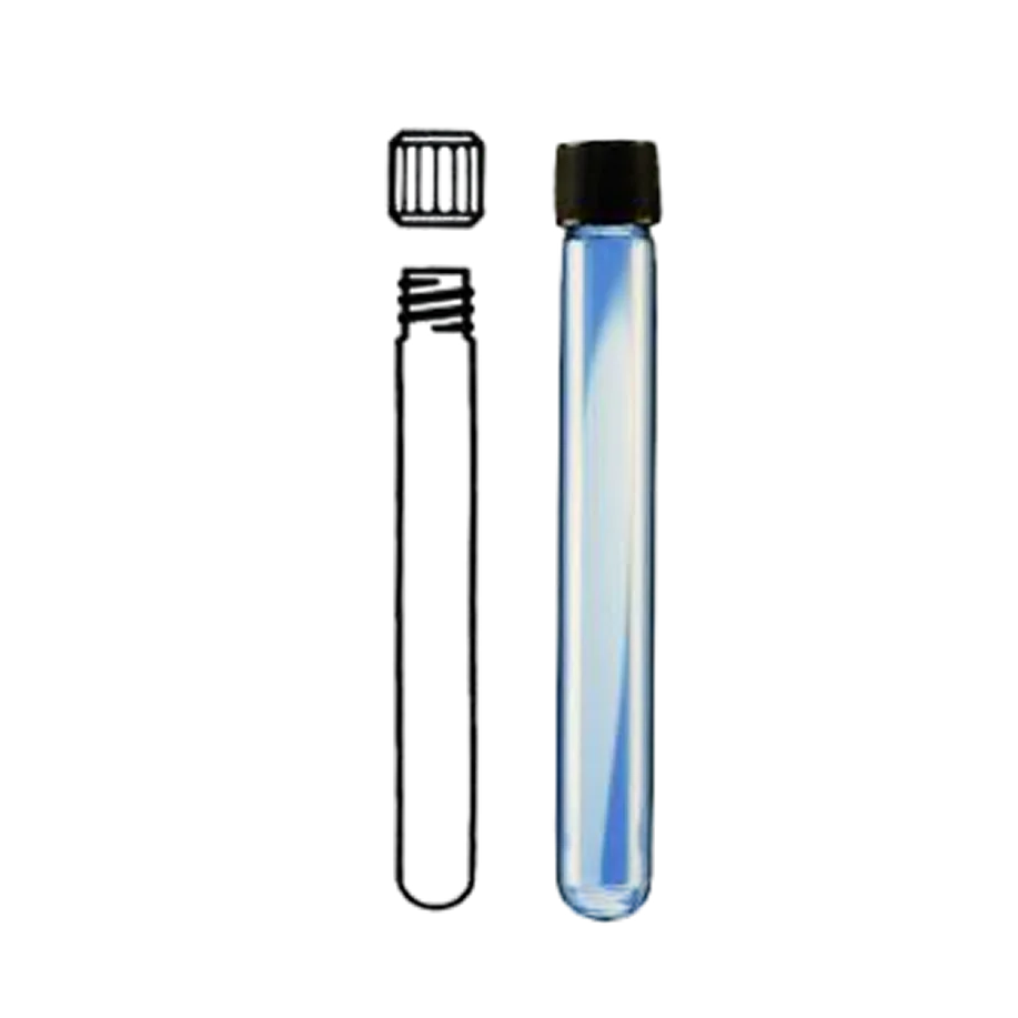 Tubo con Tapa Rosca, Fondo Redondo, Vidrio Borosilicato 5.1 Boeco